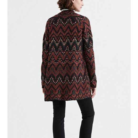 Lucky Brand wool blend chevron southwestern cardigan sweater large - Picture 11 of 12